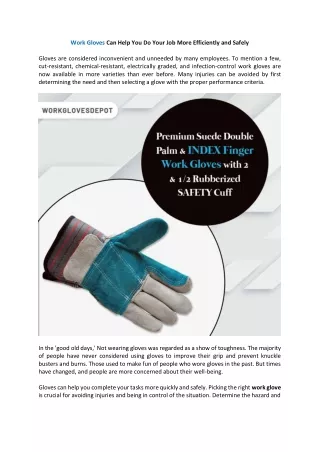 work gloves can help you do your job more