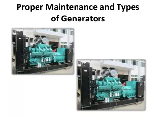 The different sorts of Generators
