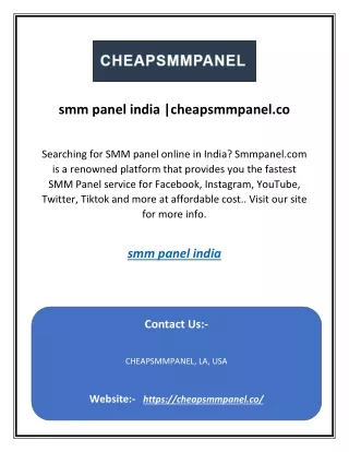 smm panel india cheapsmmpanel co