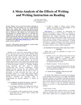 a meta analysis of the effects of writing