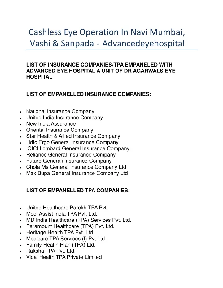 cashless eye operation in navi mumbai vashi sanpada advancedeyehospital