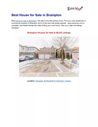 best house for sale in brampton
