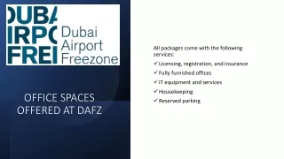 office spaces offered at dafz