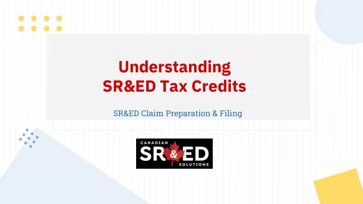 understanding sr ed tax credits