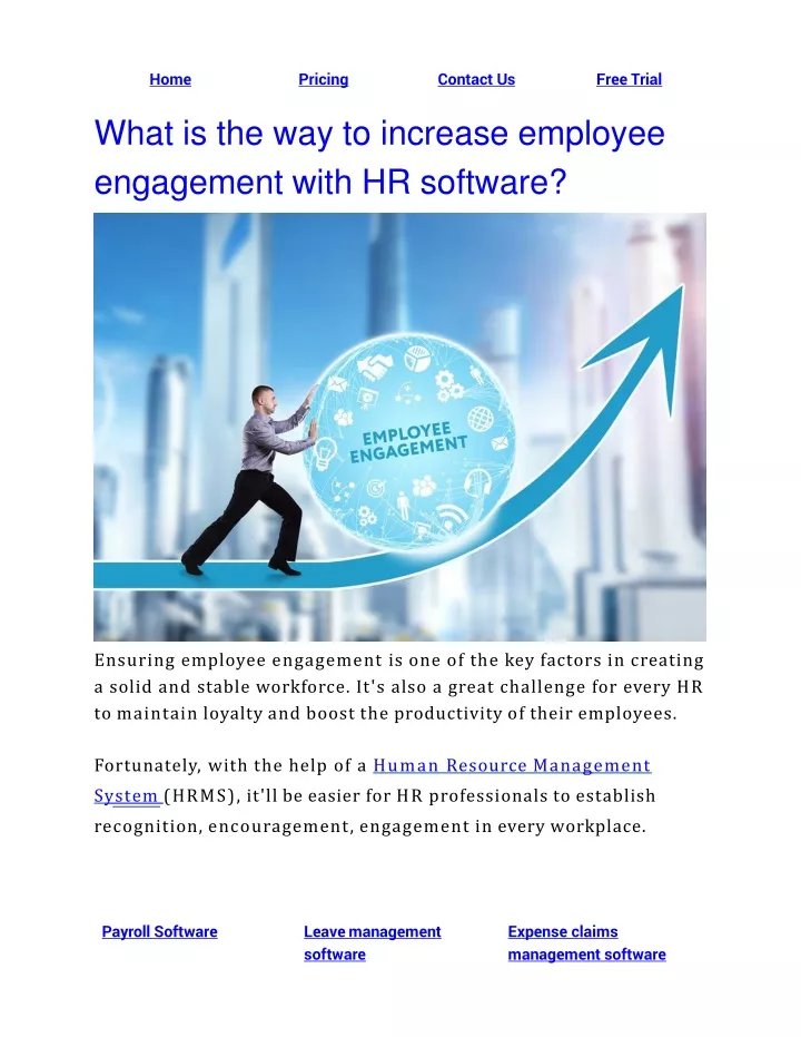 what is the way to increase employee engagement with hr software