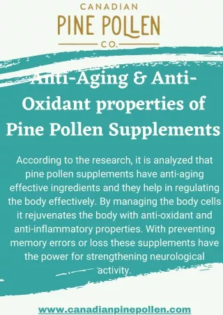 How do pine pollen capsules work best for the Anti-Aging Process?