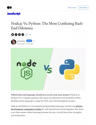 Node.js Vs. Python: The Most Confusing Back-End Dilemma
