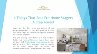 4 things that sets pro home stagers a step ahead