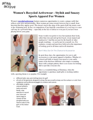 Recycled Activewear Women's
