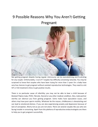 9 possible reasons why you aren t getting pregnant