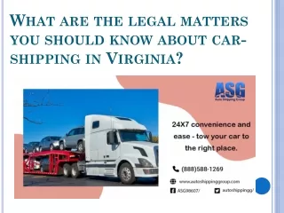 What are the legal matters you should know about car-shipping in Virginia