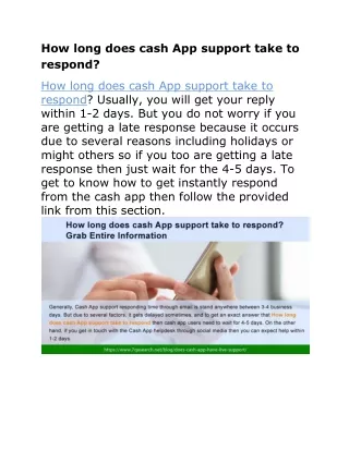 how long does cash app support take to respond