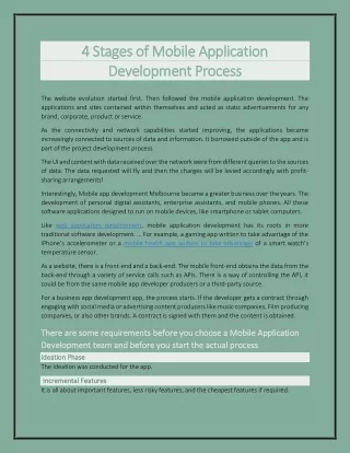4 stages of mobile application 4 stages of mobile