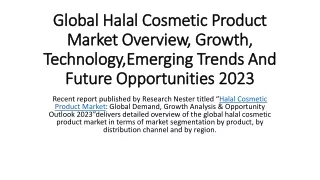 Global Halal Cosmetic Product Market