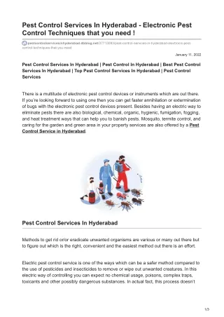 Pest Control Services In Hyderabad