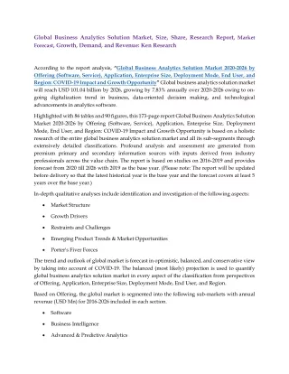 global business analytics solution market size