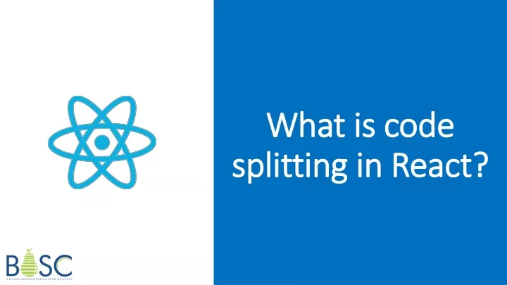 what is code splitting in react