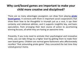 Why card board games are important to make your child more creative and disciplined