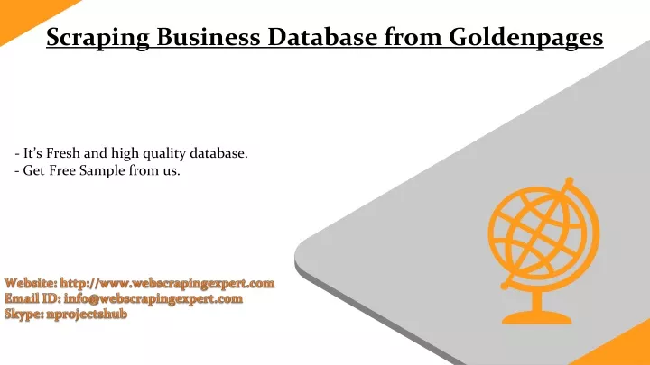 scraping business database from goldenpages