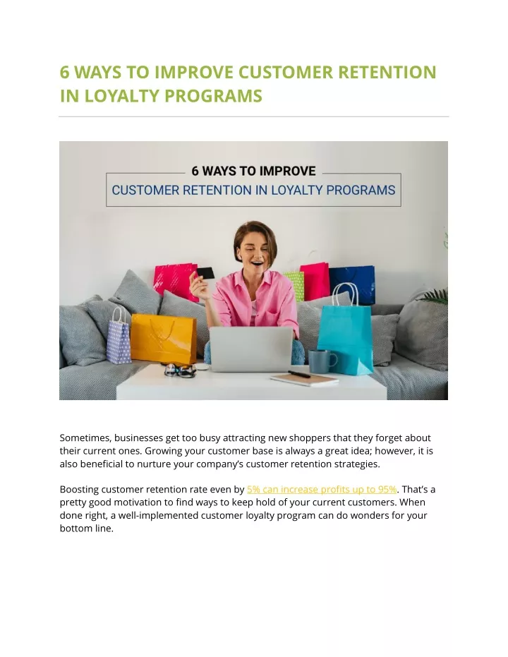 6 ways to improve customer retention in loyalty