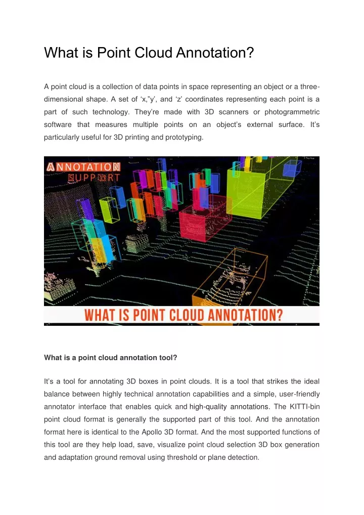 what is point cloud annotation