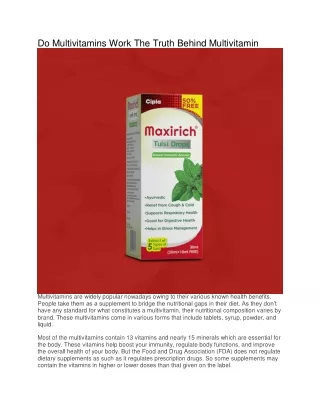 do multivitamins work the truth behind