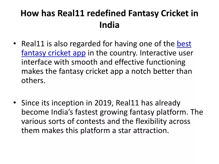 how has real11 redefined fantasy cricket in india