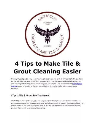 4 Tips to Make Tile & Grout Cleaning Easier