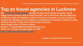 top 10 travel agencies in lucknow we abhay