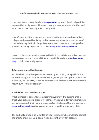 4 effective methods to improve your concentration