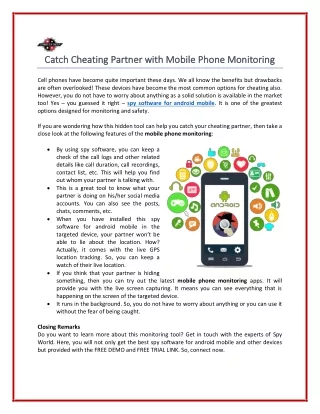 catch cheating partner with mobile phone