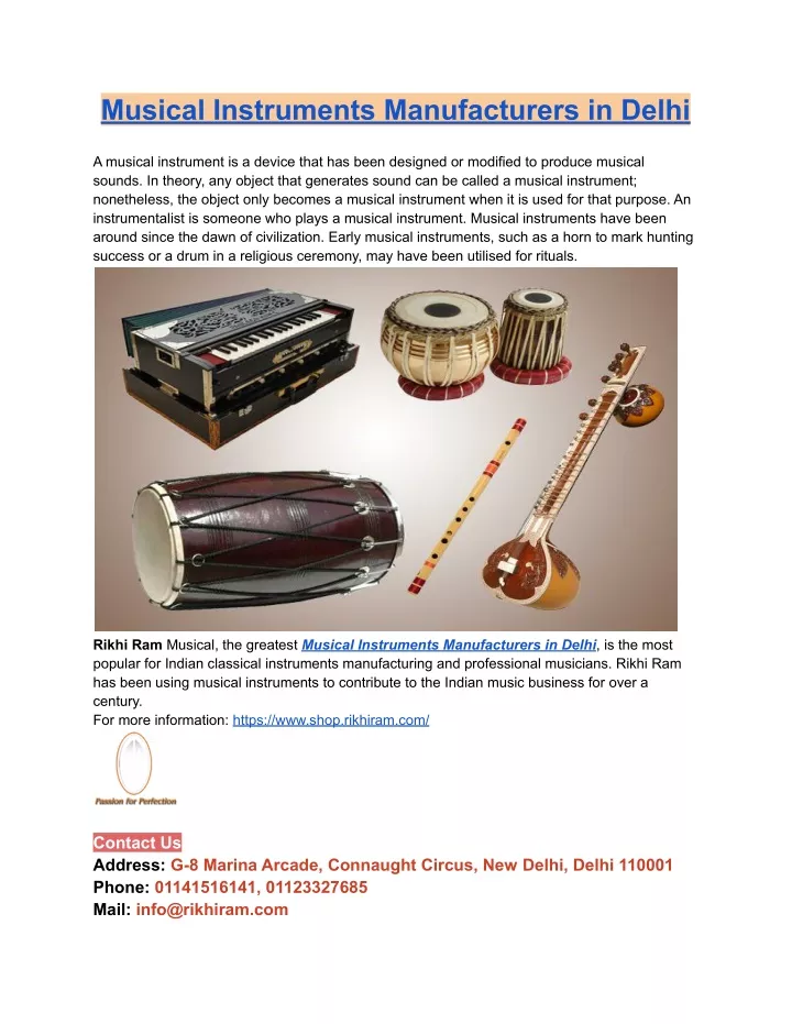 musical instruments manufacturers in delhi