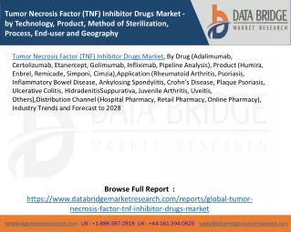Tumor Necrosis Factor (TNF) Inhibitor Drugs Market - by Technology, Product, Method of Sterilization, Process, End-user