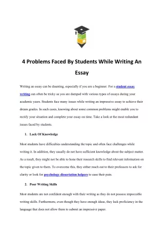 4 problems faced by students while writing an
