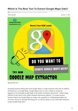 Which Is The Best Tool To Extract Google Maps Data?