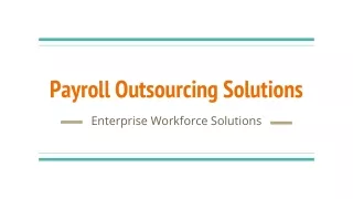 Payroll Outsourcing Solutions