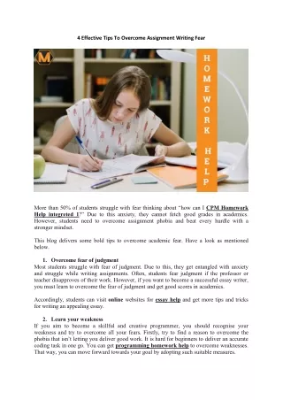 4 effective tips to overcome assignment writing
