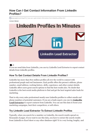 How Can I Get Contact Information From LinkedIn Profiles?