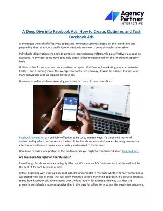 a deep dive into facebook ads how to create