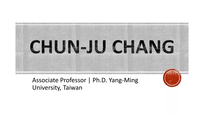 associate professor ph d yang ming university