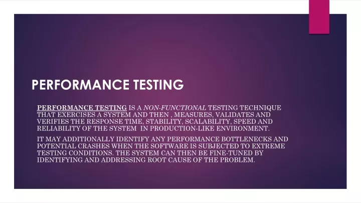 performance testing