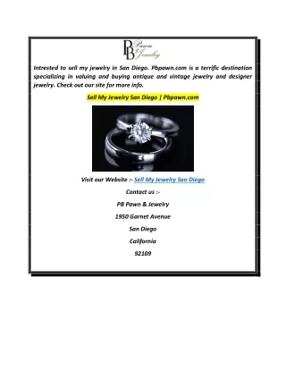Sell My Jewelry San Diego  Pbpawn.com