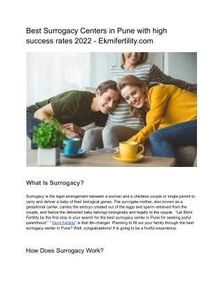 Best Surrogacy Centers in Pune with high success rates 2022 - Ekmifertility