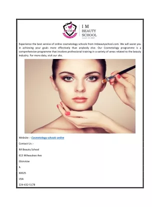 Cosmetology Schools Online  Imbeautyschool.com