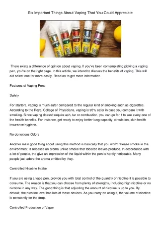 six important things about vaping that you could