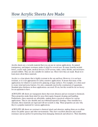 How Acrylic Sheets Are Made-converted