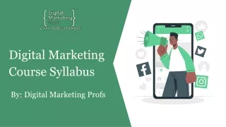 Digital Marketing Course Syllabus by Digital Marketing Profs