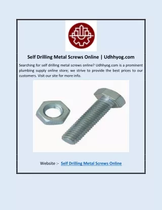 Self Drilling Metal Screws Online | Udhhyog.com