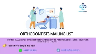 Get Recently Updated Mailing List of Orthodontists