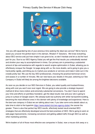 primary quality seo service a mouse click away